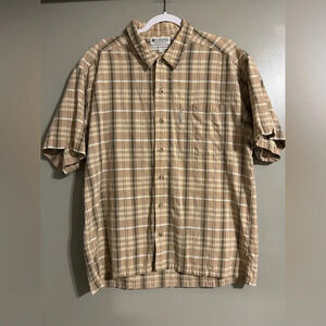 Columbia 100% cotton plaid button down shirt size large